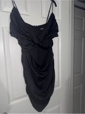 Black Satin Mini Dress